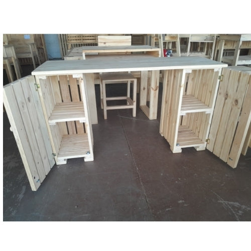 Desk + 2x Side-Shelves